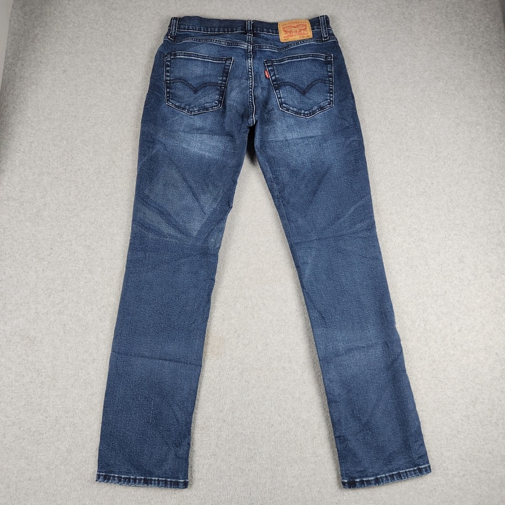 Levi's 511 Jeans Mens 32x32 Blue Denim Whiskered Regular Fit Streetwear Grunge